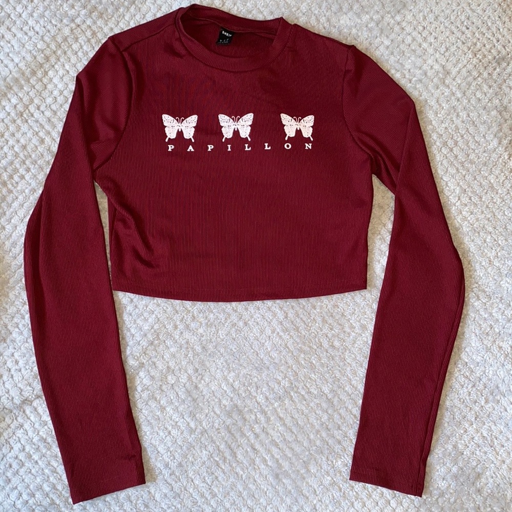 Maroon colour Butterfly long sleeve shirt